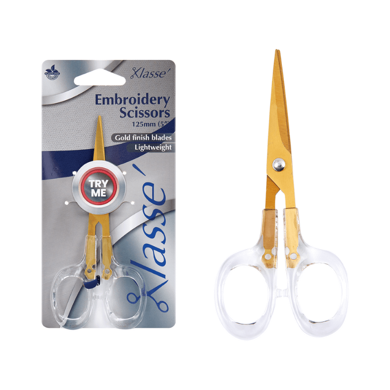 Klasse Scissors Embroidery Scissors with fine sharp point for detailed work and quality stainlesss steel double ground blades
