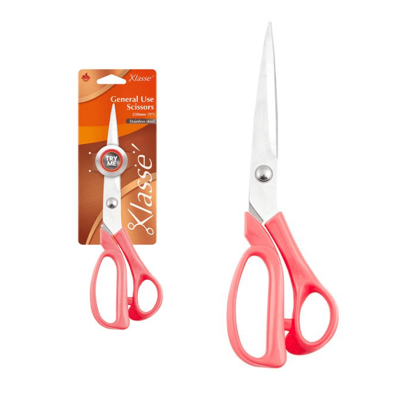 Klasse Scissors General Use Household Scissors 230mm Pink