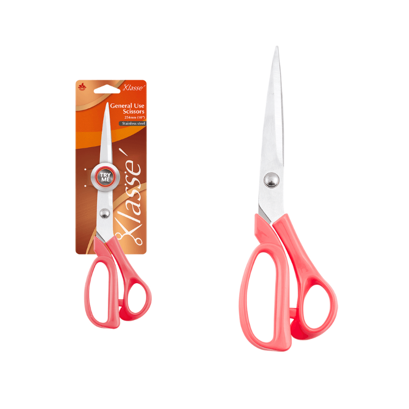 Klasse Scissors General Use Household Scissors 254mm Pink