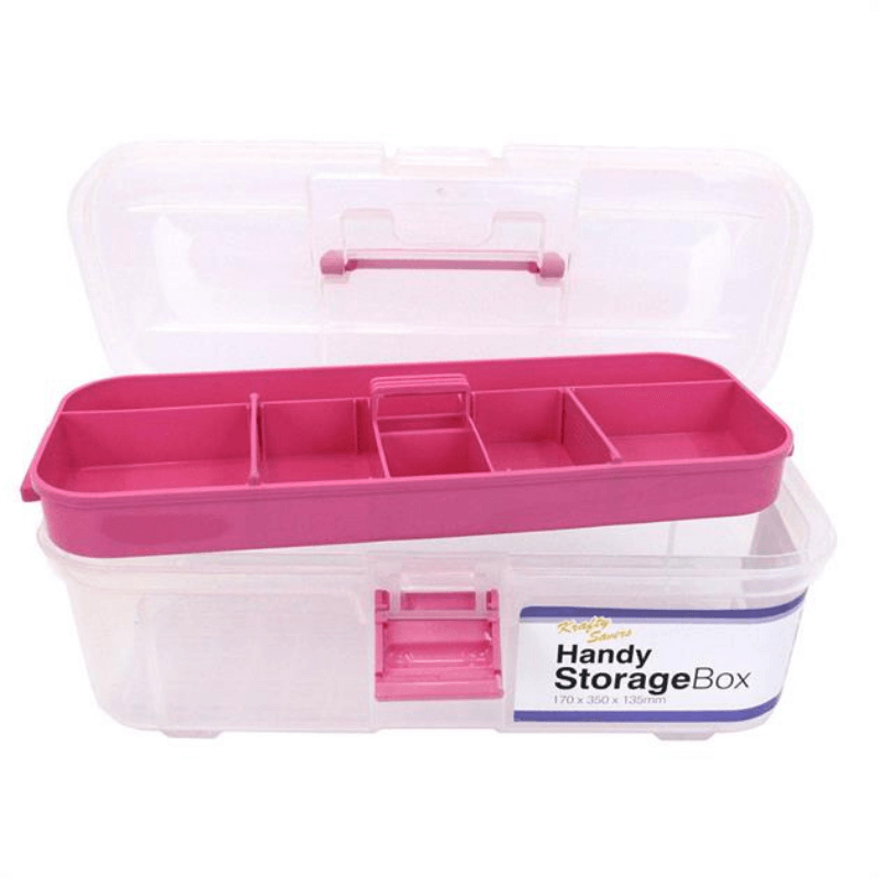 Krafty Savers Handy Sewing Box pink perfect to store and organise Sewing and Hobby Accessories