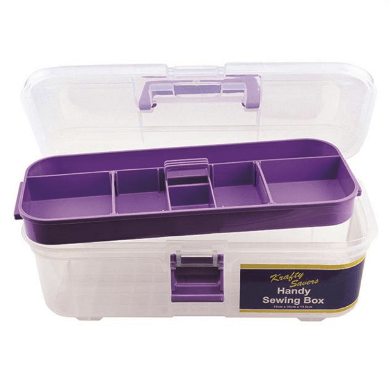 Krafty Savers Handy Sewing Box purple perfect to store and organise Sewing and Hobby Accessories