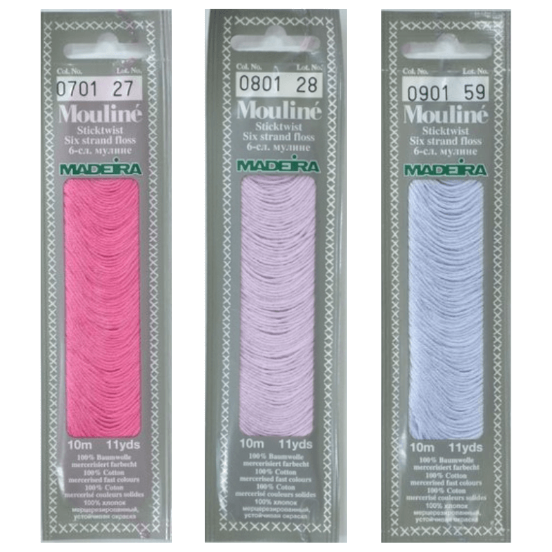 Madeira Mouline Cotton Embroidery Floss - This finest of all cotton is carefully wound into spirals and placed in a smart protective blister pack which, unlike a traditional skein, keeps the Madeira Mouline tangle-free and dust-free at all times.
