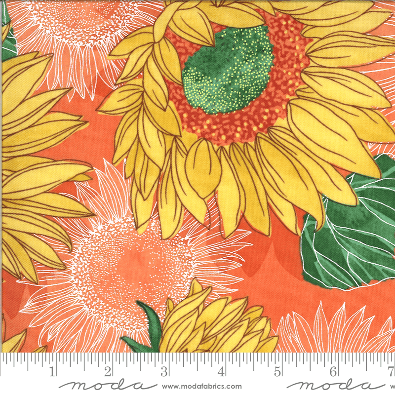 Moda 100% Premium Cotton Solana 48680-18 Sunflower design perfect for room decorations and room mood changer