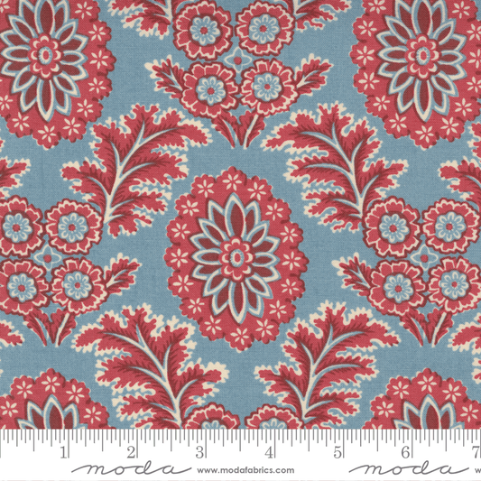 Moda Fabrics La Vie Boheme French Blue Corsaire Floral 13902-13