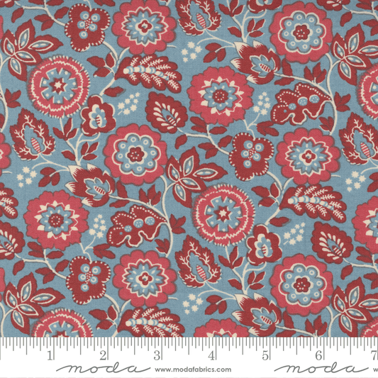 Moda Fabrics La Vie Boheme French Blue Roma Floral 13903-12