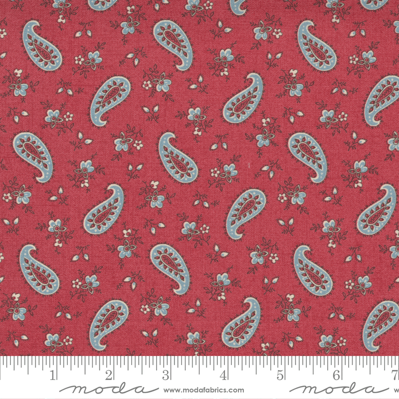 Moda Fabrics La Vie Boheme French Red Marcel Paisley 13904-11