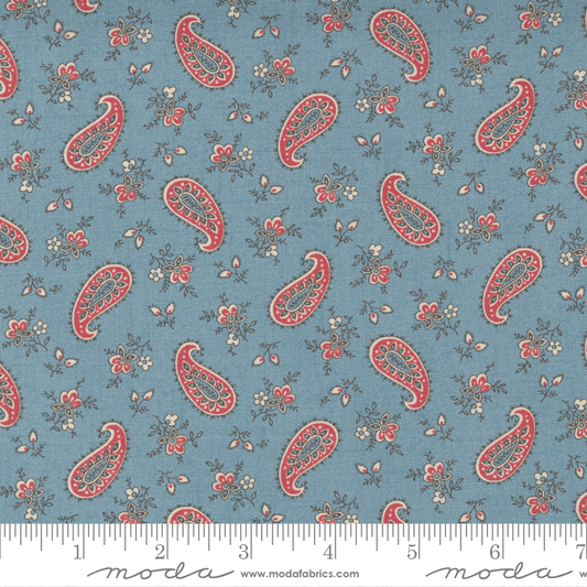 Moda Fabrics La Vie Boheme French Blue Marcel Paisley 13904-13