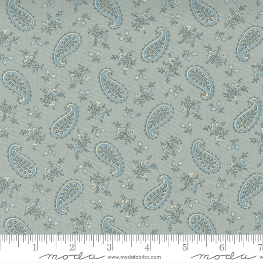 Moda Fabrics La Vie Boheme Ciel Blue Marcel Paisley 13904-15