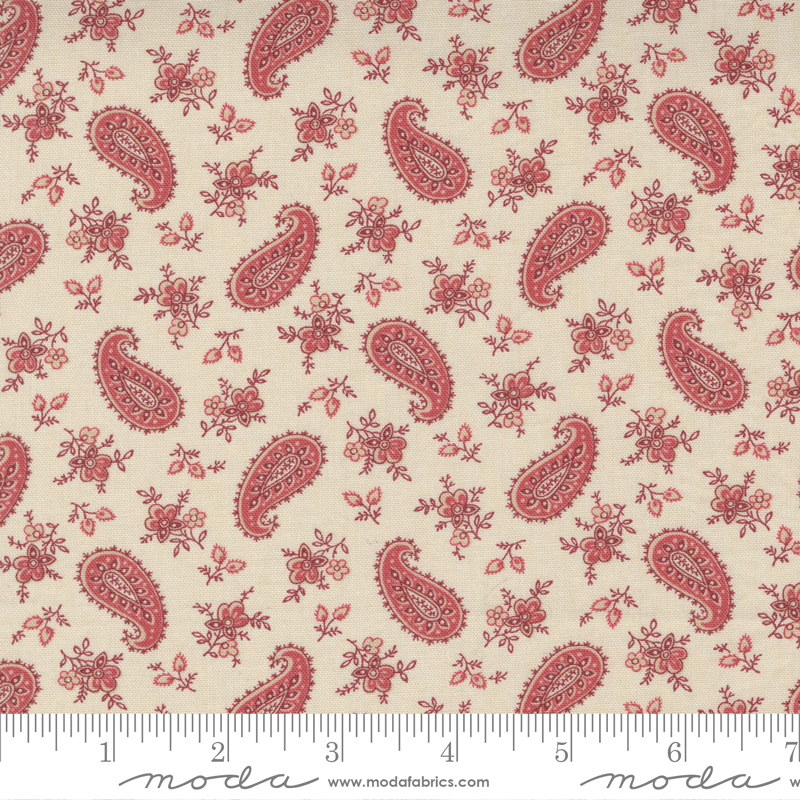 Moda Fabrics La Vie Boheme French Red Marcel Paisley 13904-19