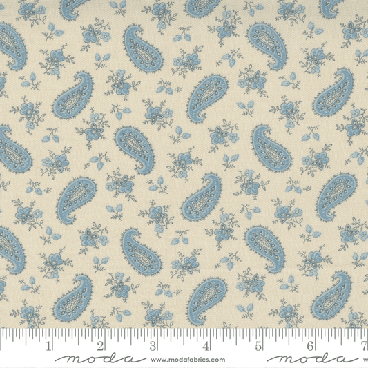 Moda Fabrics La Vie Boheme French Blue Marcel Paisley 13904-20