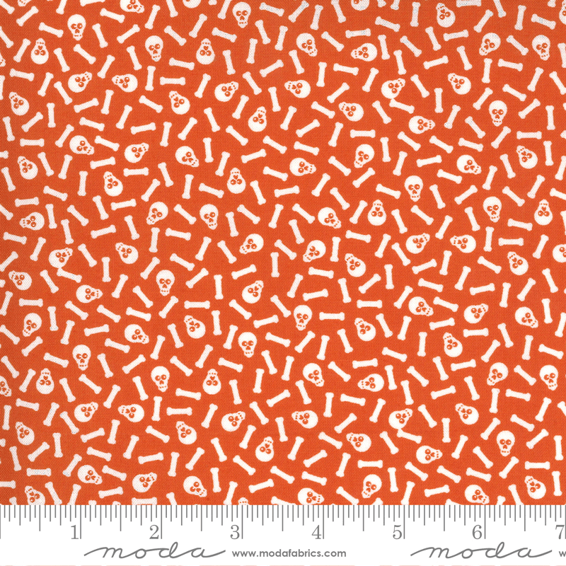 Moda Fabrics Midnight Magic 2 Pumpkin Mr. Bones 24105-12