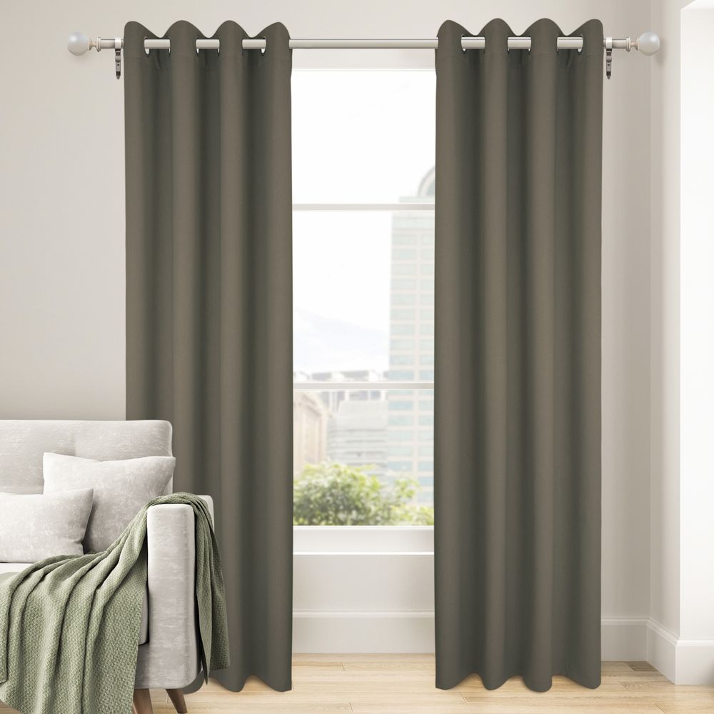 Nettex Bowen Ready-Made Curtains - Ring Top Fawn