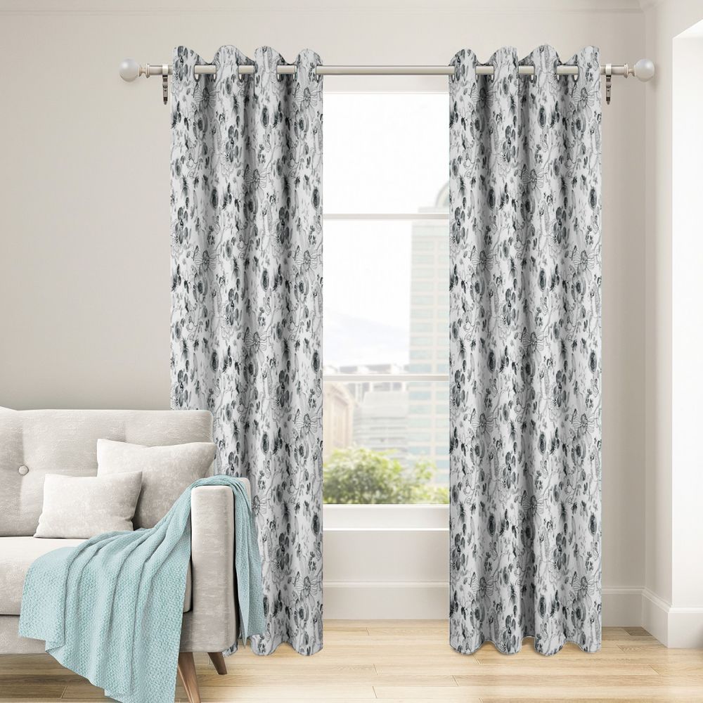 Nettex Glynis Ready-Made Curtains - Ring Top Charcoal