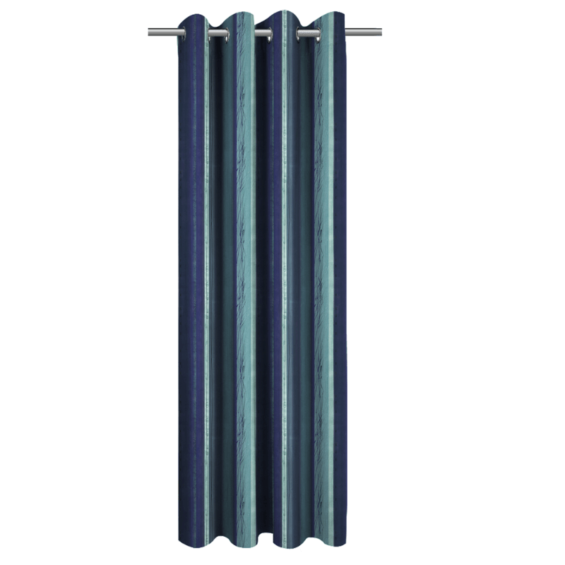 Nettex Roma printed triple weave ring Top Curtain (Marine)