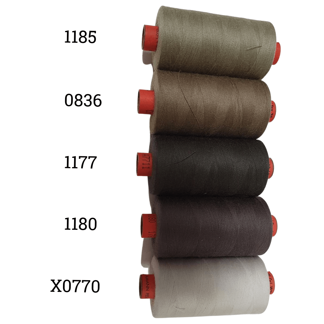 Rasant Thread 1000m A 50% Polyester 50% Cotton Colour Light Moss, Dark Beige, Dark Beaver Grey