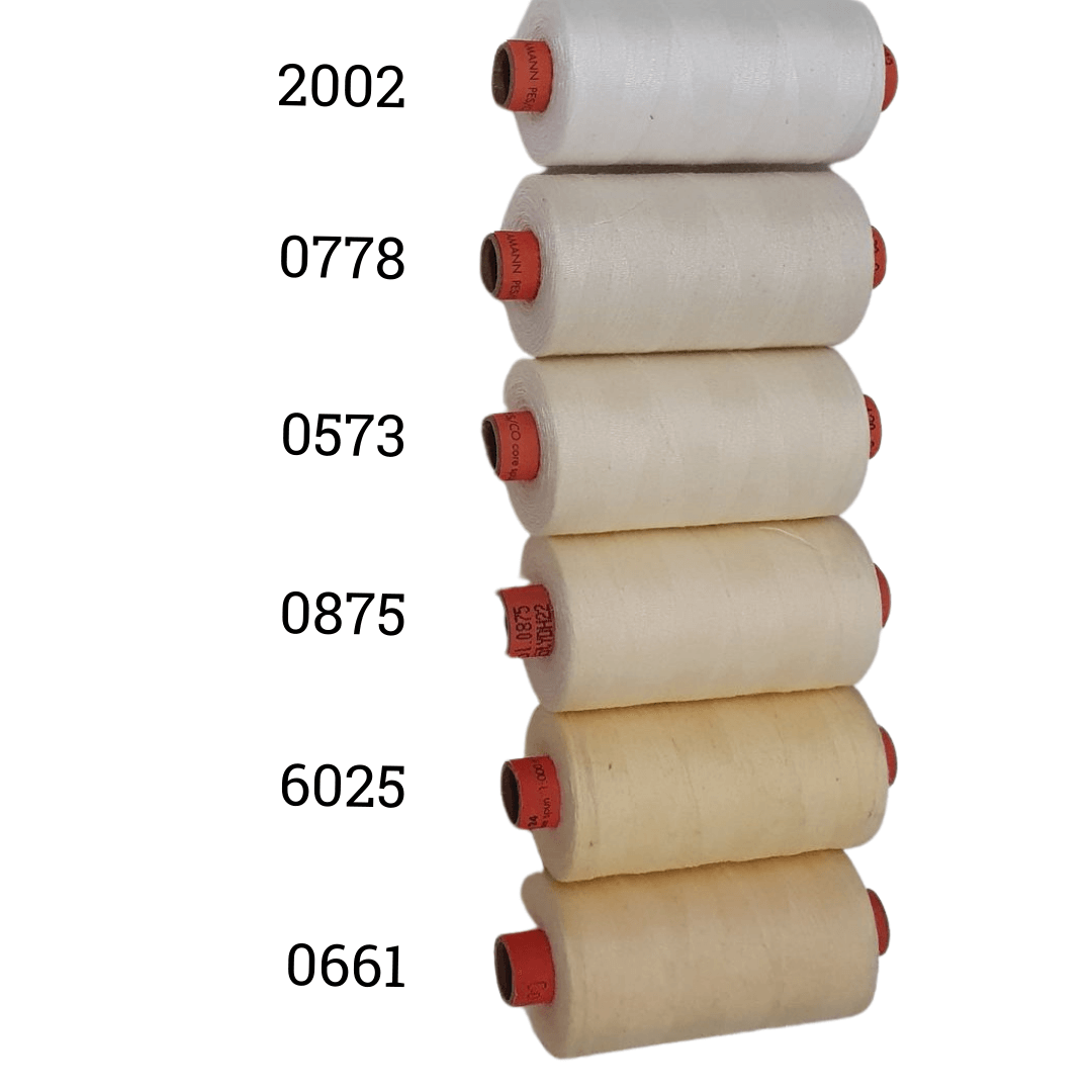 Rasant Thread 1000m A 50% Polyester 50% Cotton Colour White, Ivory, Cream, lemon Yellow