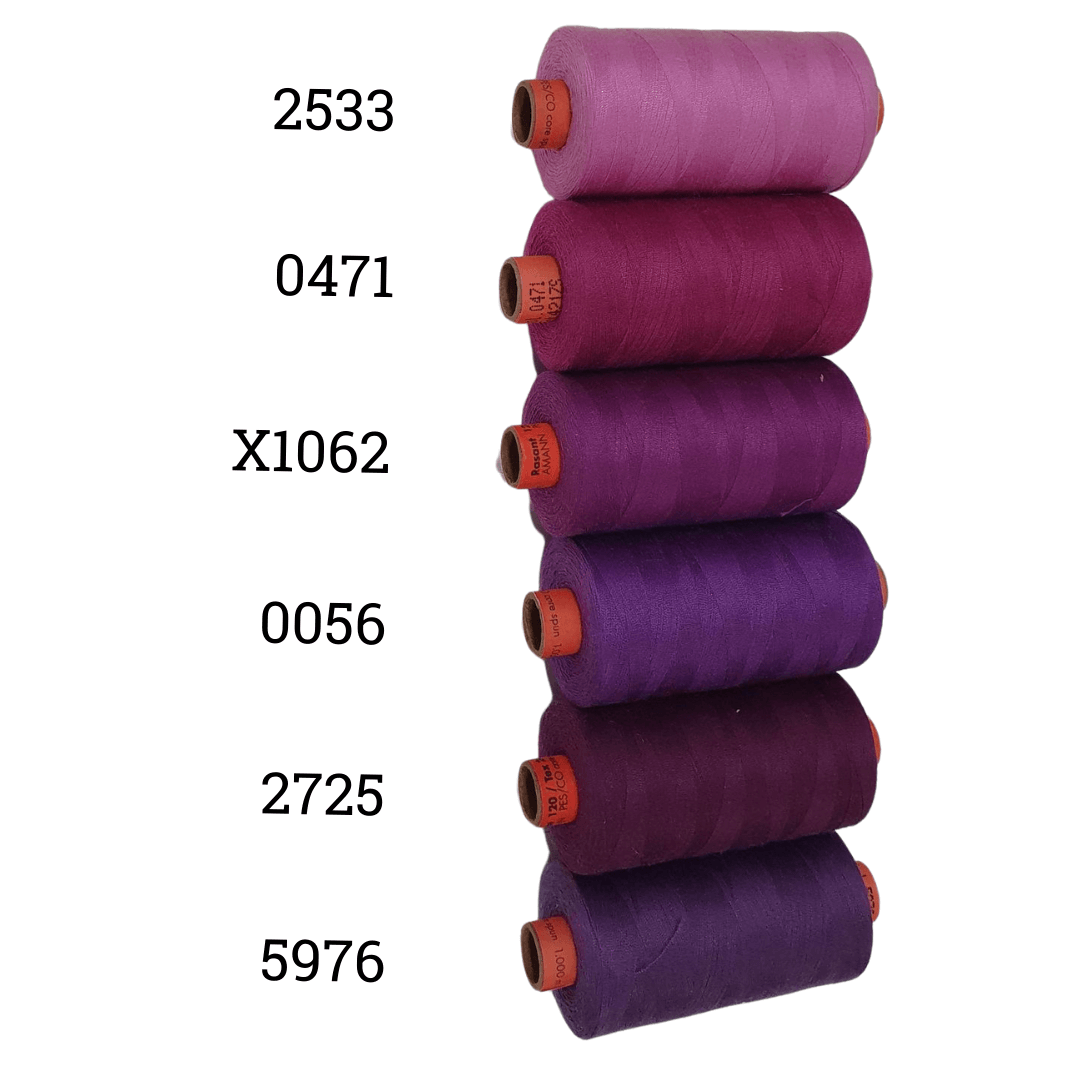 Rasant Thread 1000m A 50% Polyester 50% Cotton Colour Light Plum, Purple, Iris Purple, Eggplant Purple