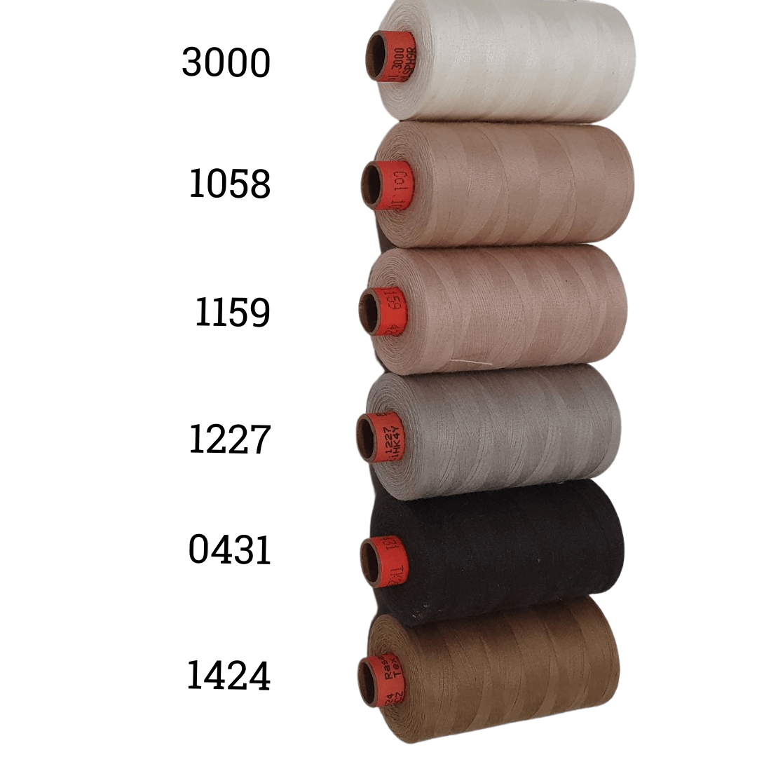 Rasant Thread 1000m A 50% Polyester 50% Cotton Colour Ivory, Desert Sand, Grey Brown, Dark Tan Brown