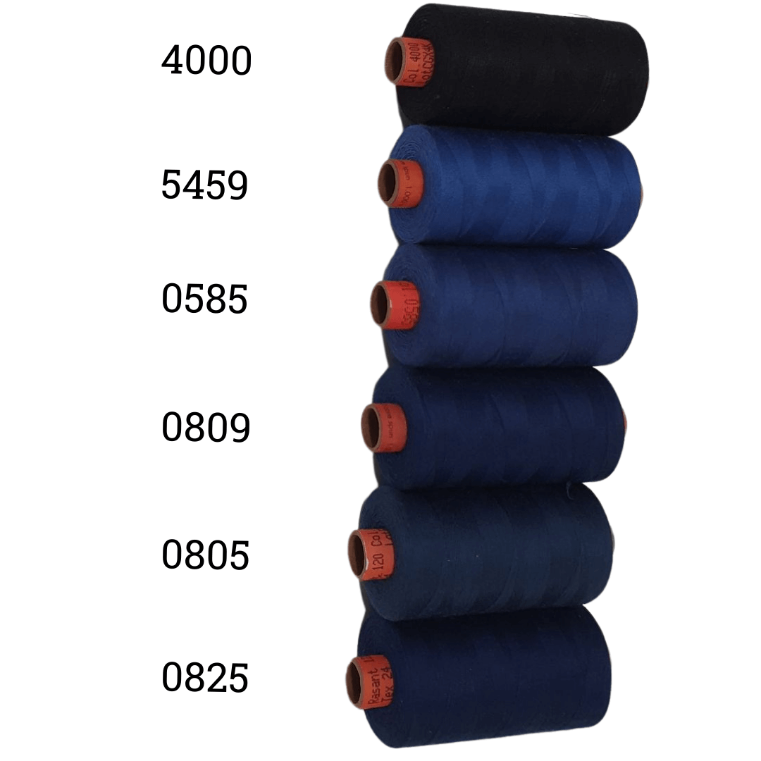 Rasant Thread 1000m A 50% Polyester 50% Cotton Colour Black, Navy Blue, Denim Blue