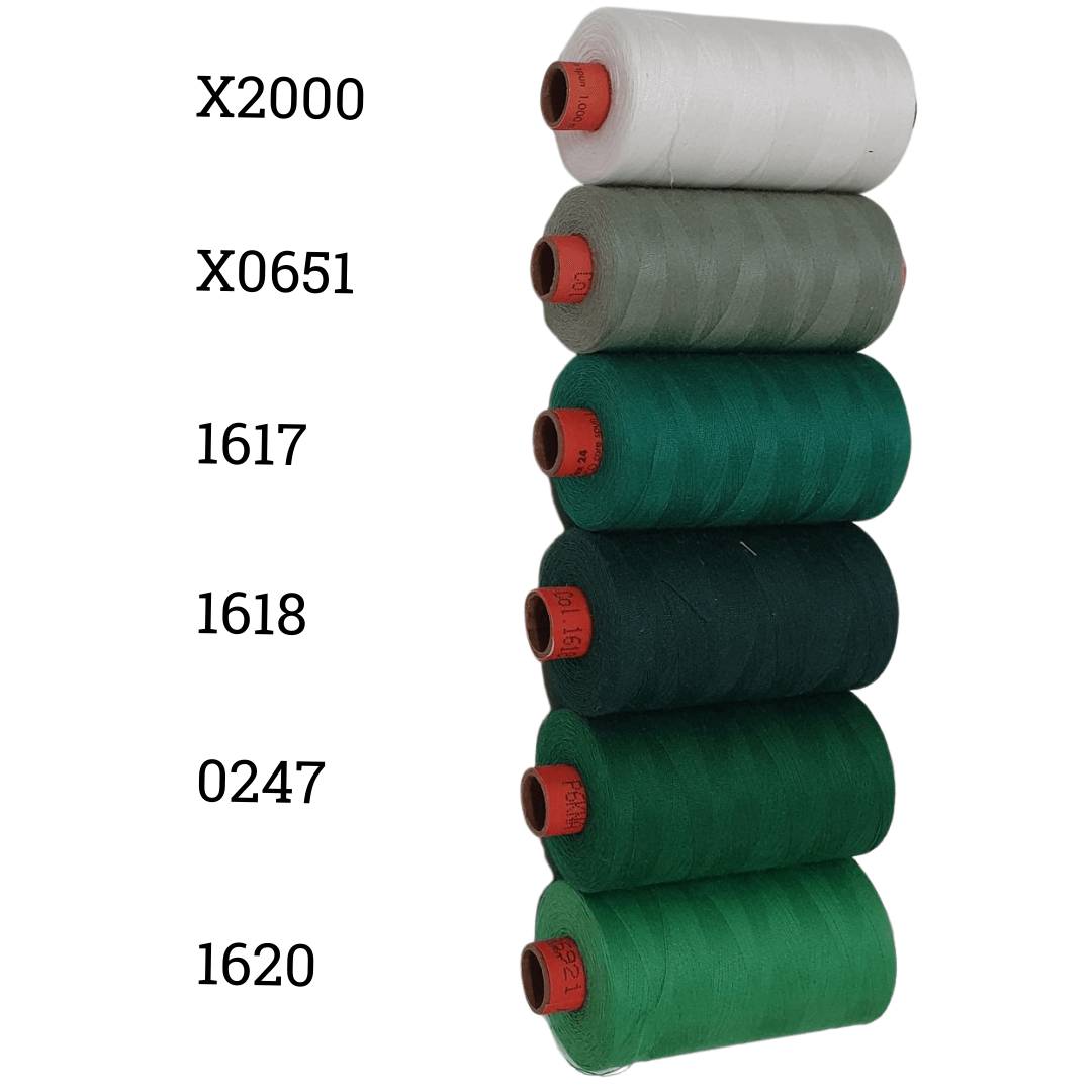 Rasant Thread 1000m A 50% Polyester 50% Cotton Colour White, Grey Green, Jade Green, Forest Green, Green