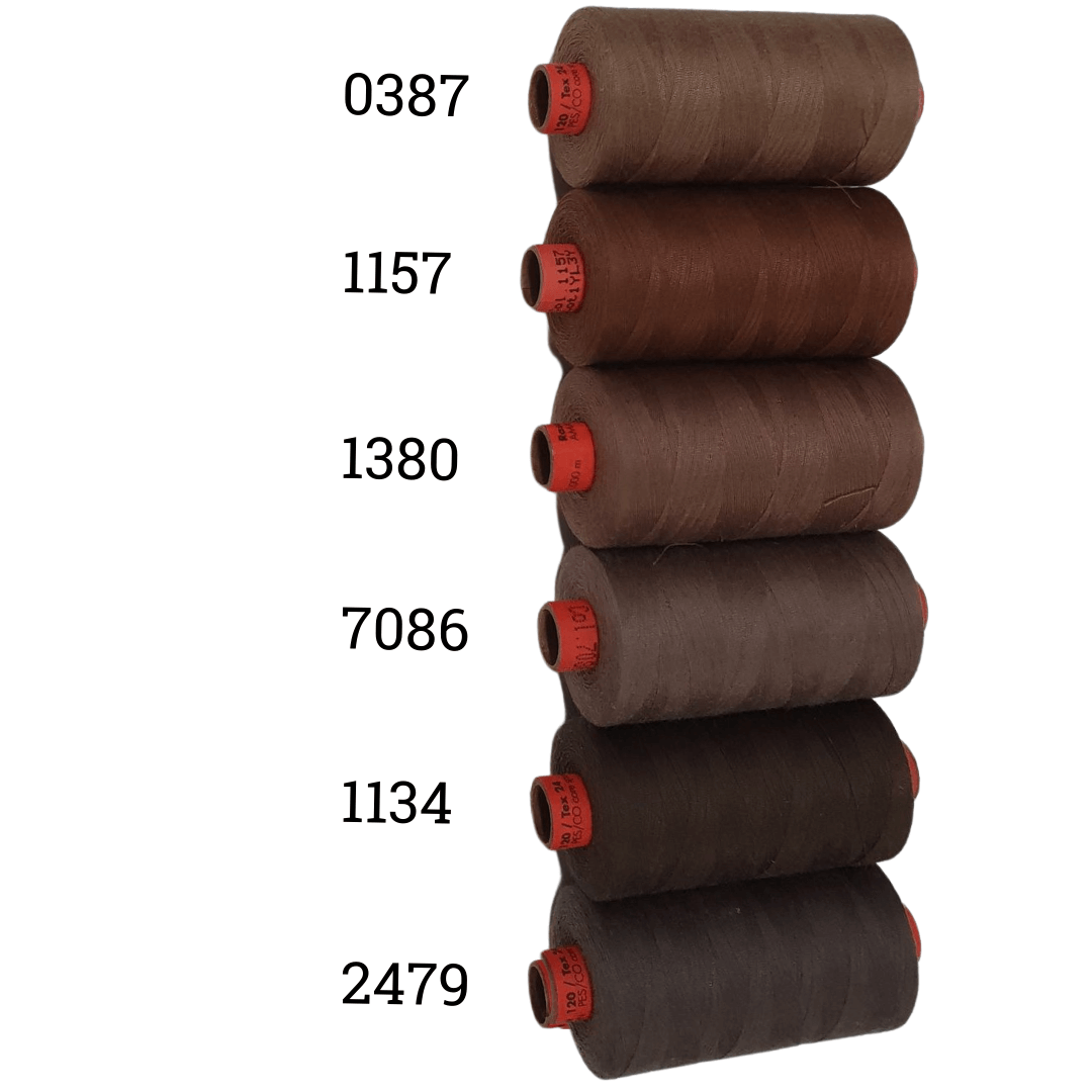 Rasant Thread 1000m B 50% Polyester 50% Cotton Colour Beige Brown, Cocoa Brown, Taupe