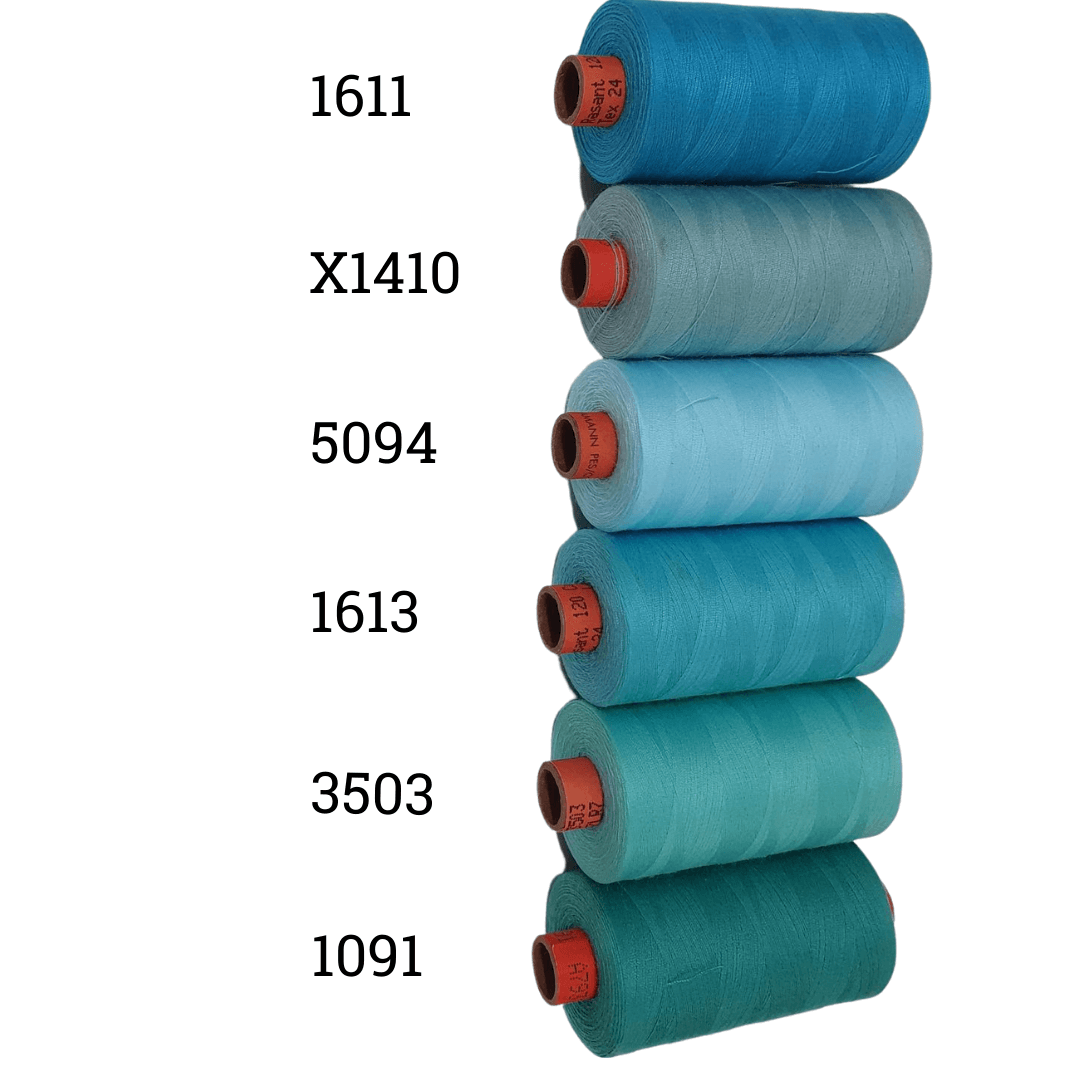 Rasant Thread 1000m B 50% Polyester 50% Cotton Colour Turquoise, Baby Blue, Sky Blue