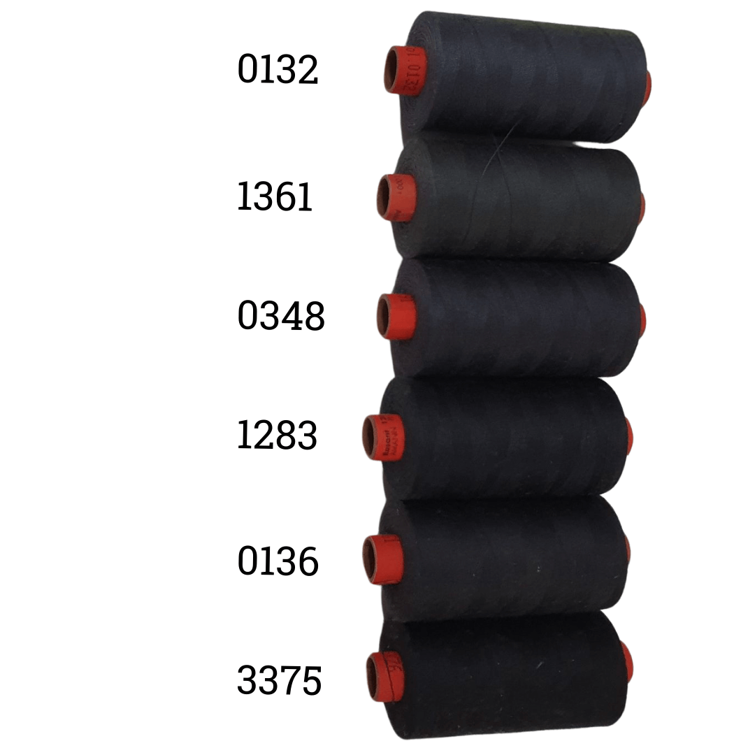Rasant Thread 1000m C 50% Polyester 50% Cotton Colour Pewter Grey, Very Dark Grey, Light Charcoal Grey, Charcoal Black