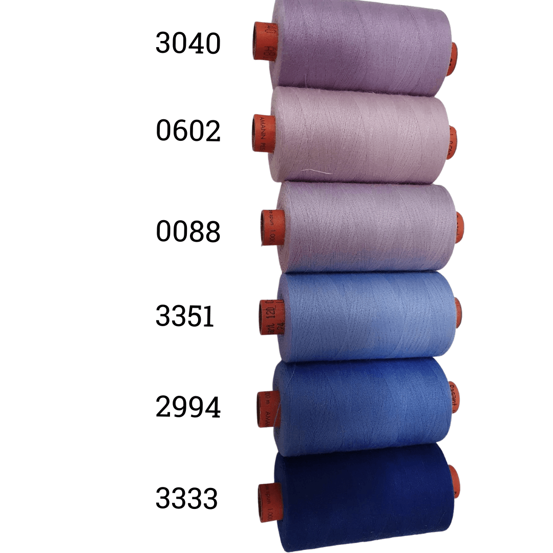 Rasant Thread 1000m C 50% Polyester 50% Cotton Colour Lilac, Light Violet, Light Lavender, Powder Blue, Marine Blue