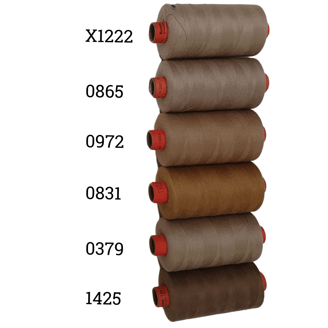 Rasant Thread 1000m C 50% Polyester 50% Cotton  Colour Taupe, Light Mocha, Old Gold, Mocha, Alder Brown