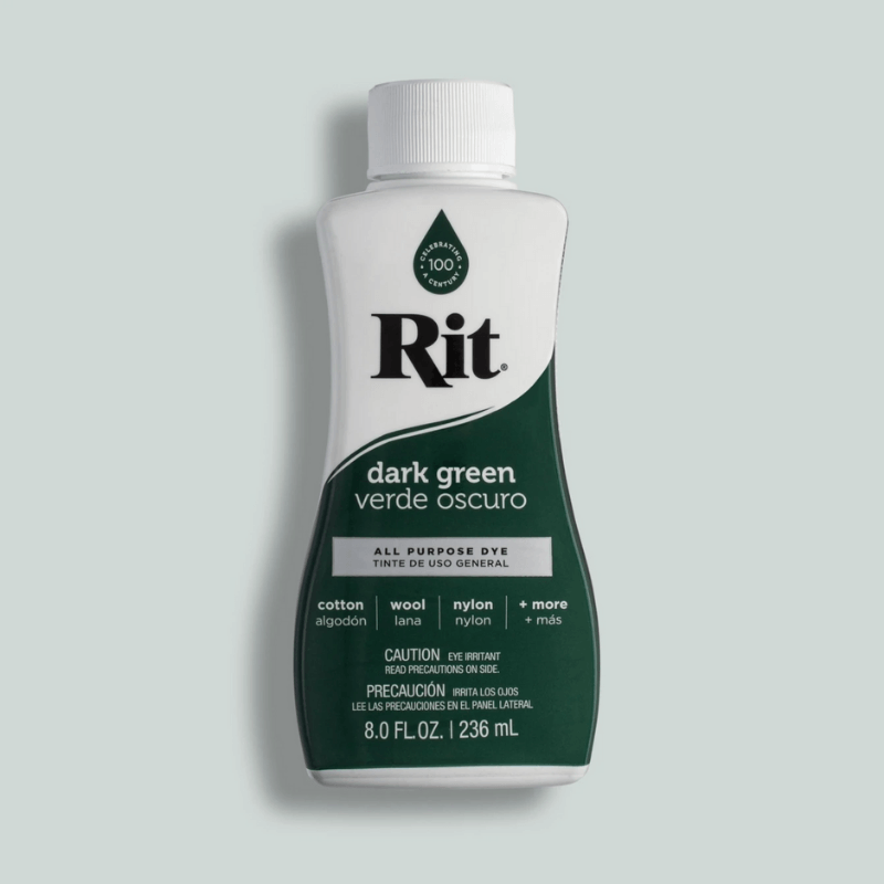 Rit Dye All Purpose Liquid Fabric Dye - Dark Green is perfect for bringing coluor to your clothing, décor, crafts & more