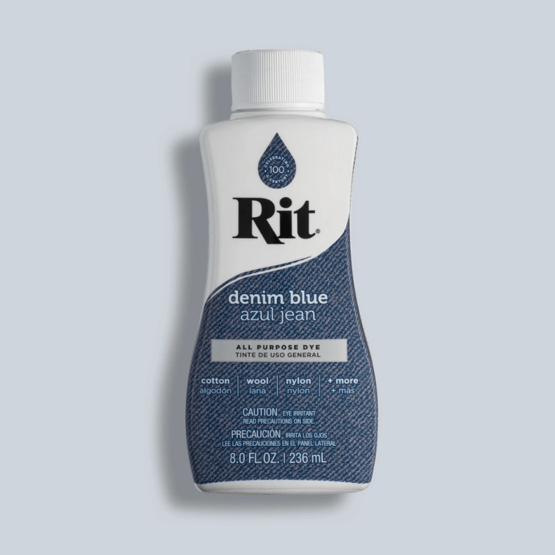 Rit Dye All Purpose Liquid Fabric Dye - Denim Blue is perfect for bringing coluor to your clothing, décor, crafts & more