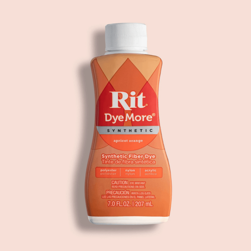 Rit Dye Dyemore Liquid Fabric Dye For Synthetics - Apricot Orange turning your favorite fabric, shirts, cloth to make it look new again.