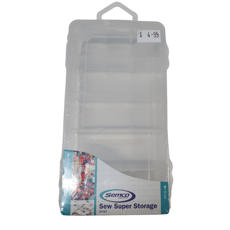 The Semco Super Storage Sewing Box, a quality storage box for all household needs and hobbies, will keep your sewing accessories organized! This storage box, which comes with removable dividers, can be customized to fit any small accessories such as buttons, bobbins, beads, safety pins, and more