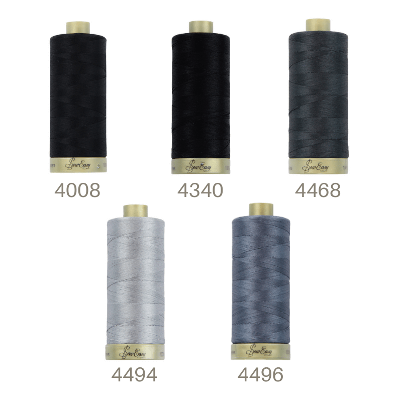 Sew Easy 50/2 Quilting Thread 1200 Yards Black/Grey Colour