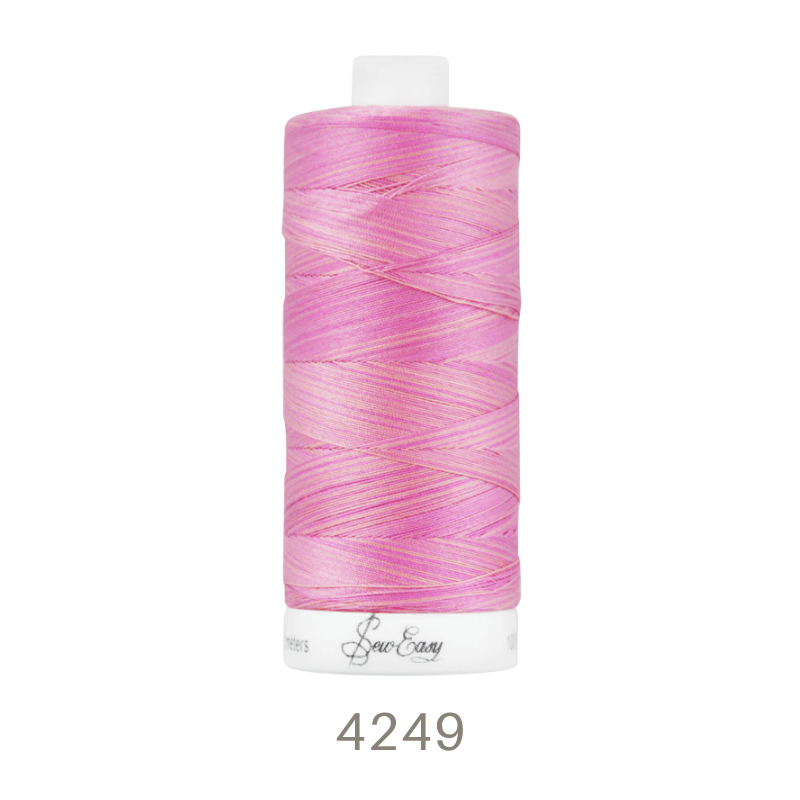 Sew Easy 50/3 Variegated Quilting Thread 800 Yards Pink Colour 4249