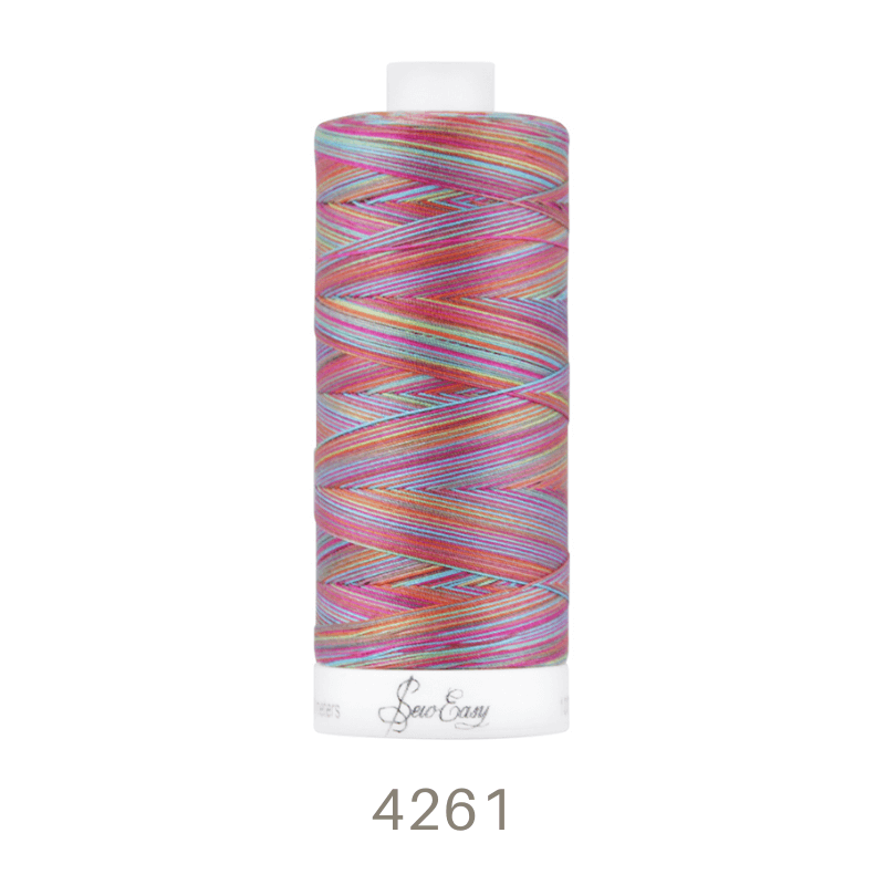 Sew Easy 50/3 Variegated Quilting Thread 800 Yards Pink Colour 4261