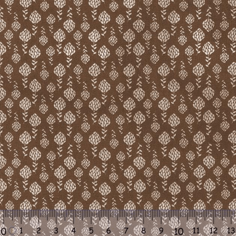 Sew Easy Artichoke Print Cotton Fabric Brown