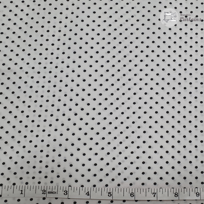 Sew Easy Fabric Cottage Pins Small Pin Spot Black on White GL6918.12