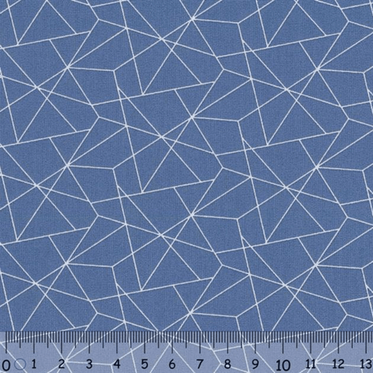Sew Easy Geo Print Cotton Fabric Blue