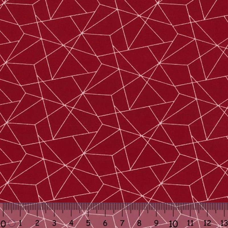 Sew Easy Geo Print Cotton Fabric Red