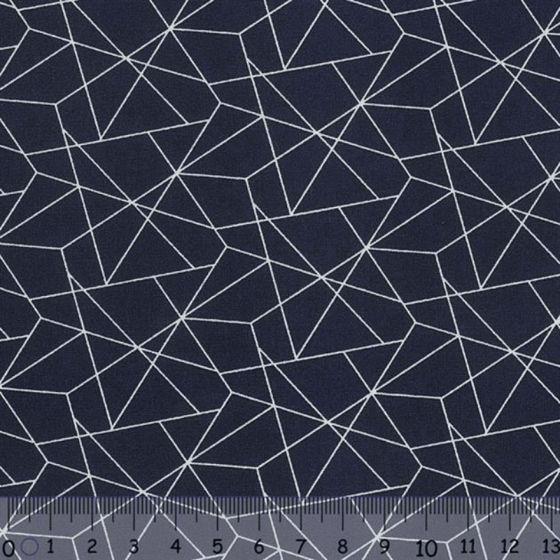 Sew Easy Geo Print Cotton Fabric Navy