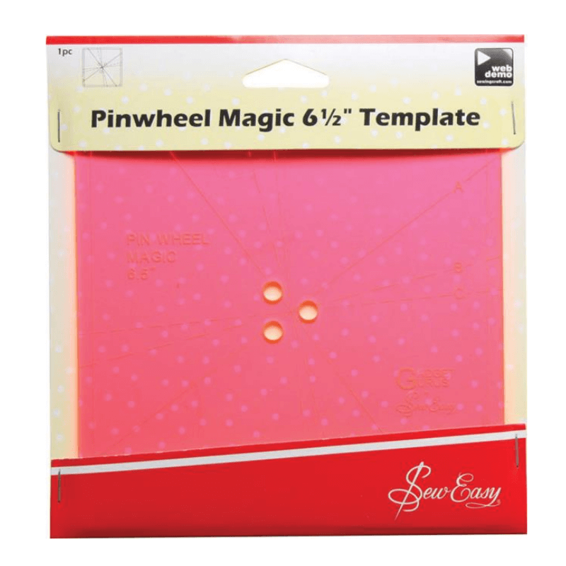 Sew Easy Pinwheel Magic 6 1/2" Template for smoother more accurate cutting while doing your crafting needs.