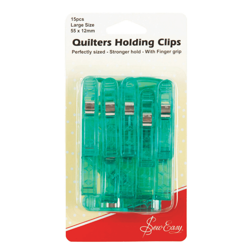 Excellent quality spring-loaded clips to hold fabrics quickly, easily and firmly.