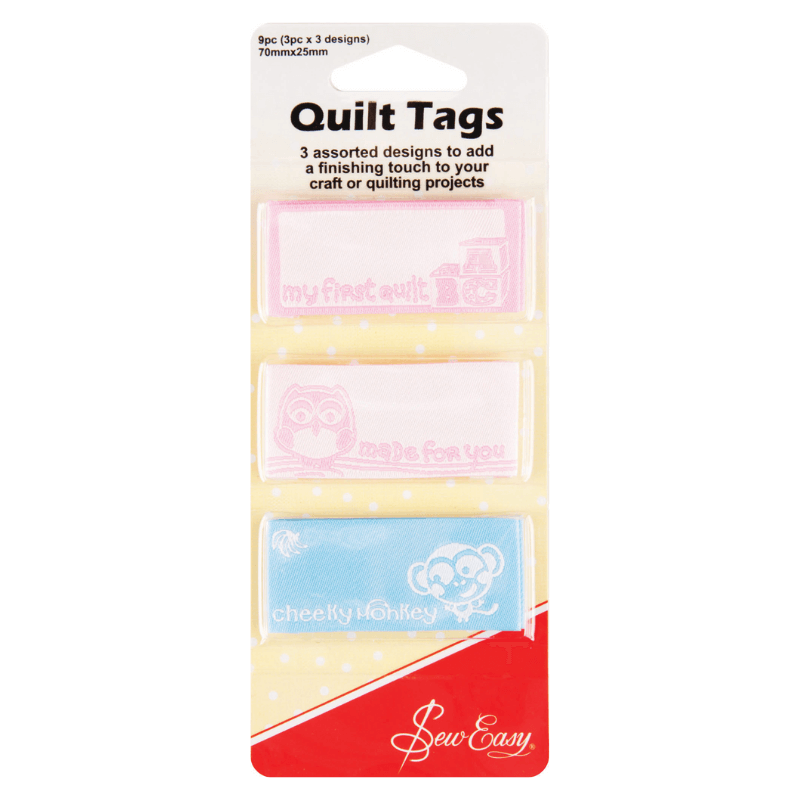 Three Assorted designs to add a finishing touch to your craft or quilting projects.