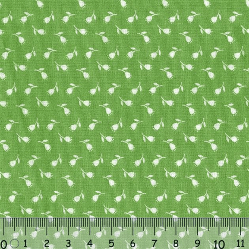 Sew Easy Rose Print Cotton Fabric Green
