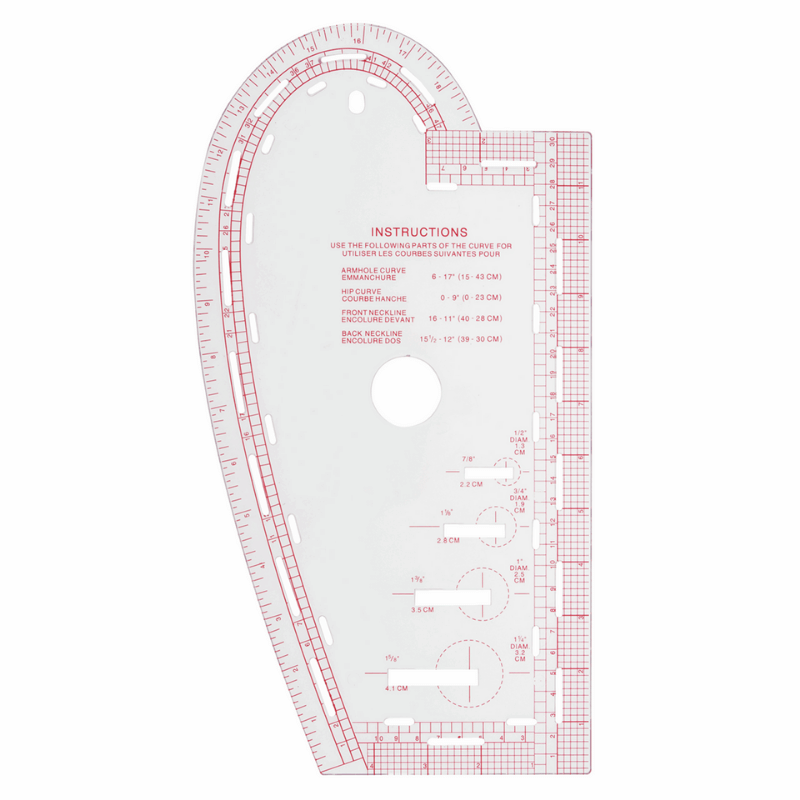 Great for sewing and knitting projects, this Sew Easy Curve Ruler will help with all of your most awkward measurements! This handy tool is ideal for measuring armholes, hip curves, necklines and more.