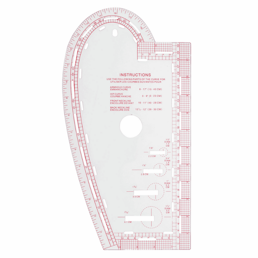 Great for sewing and knitting projects, this Sew Easy Curve Ruler will help with all of your most awkward measurements! This handy tool is ideal for measuring armholes, hip curves, necklines and more.