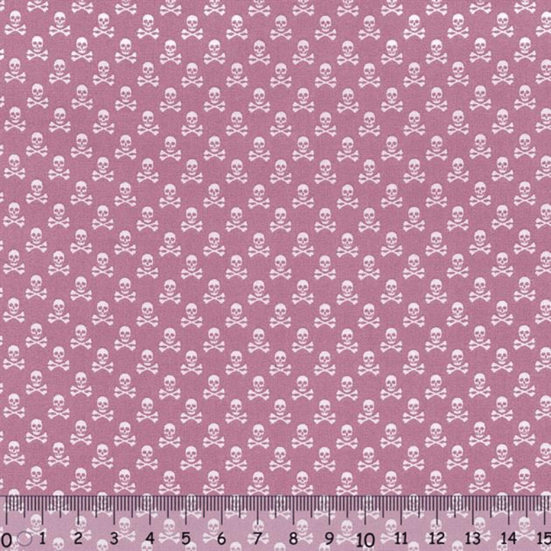 Sew Easy Skull Print Cotton Fabric Pink