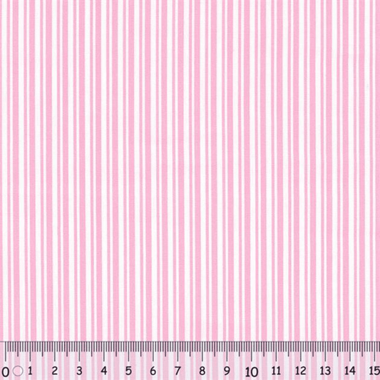 Sew Easy Stripes Print Cotton Fabric Pink