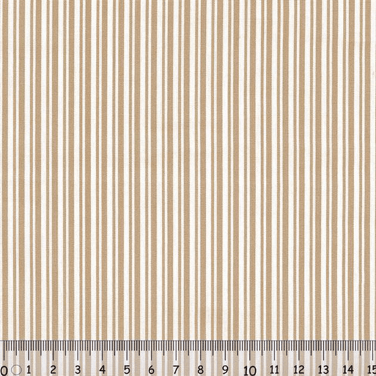 Sew Easy Stripes Print Cotton Fabric Taupe
